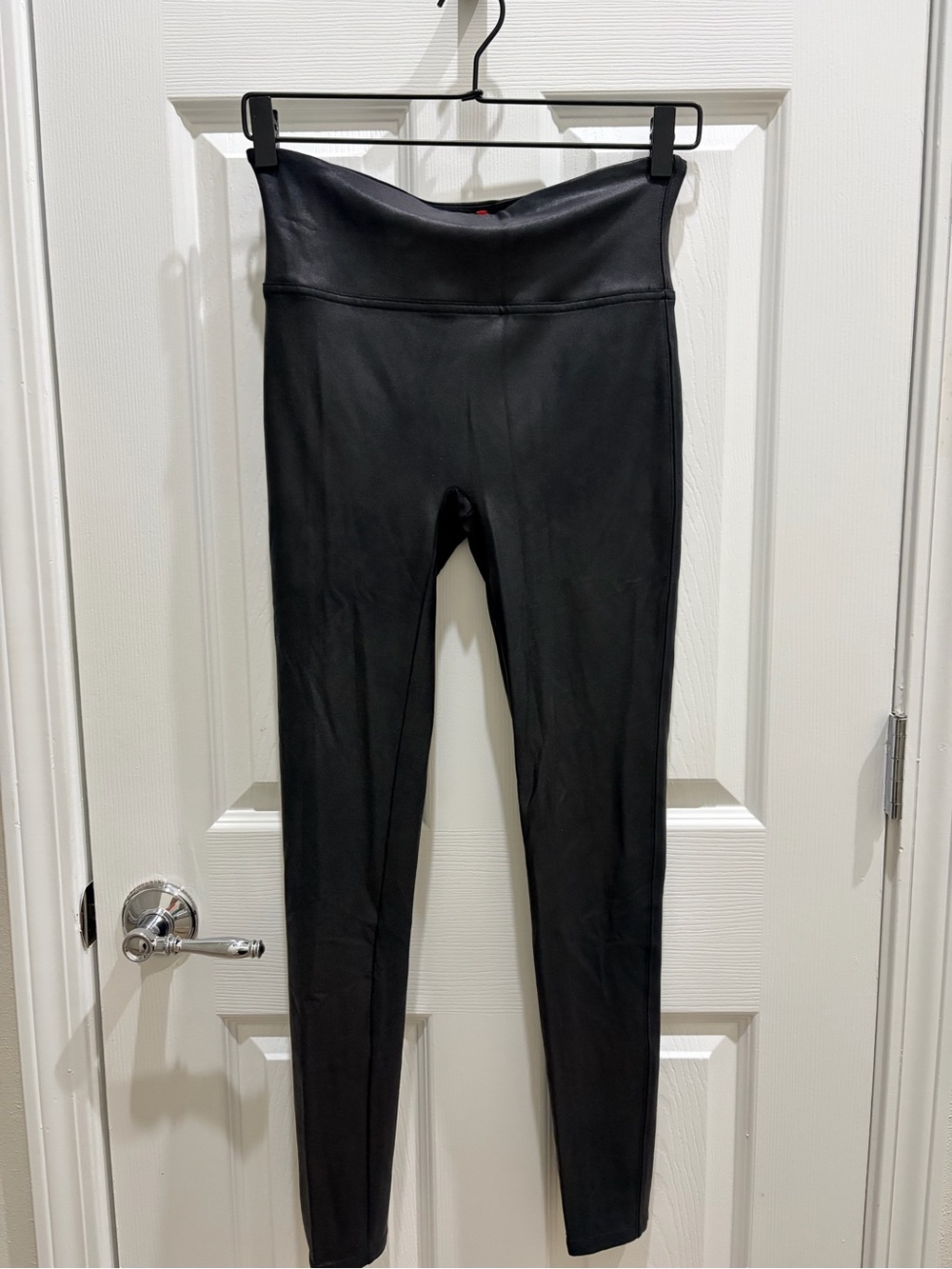 SPANX Black High-Waist Faux-Leather Leggings